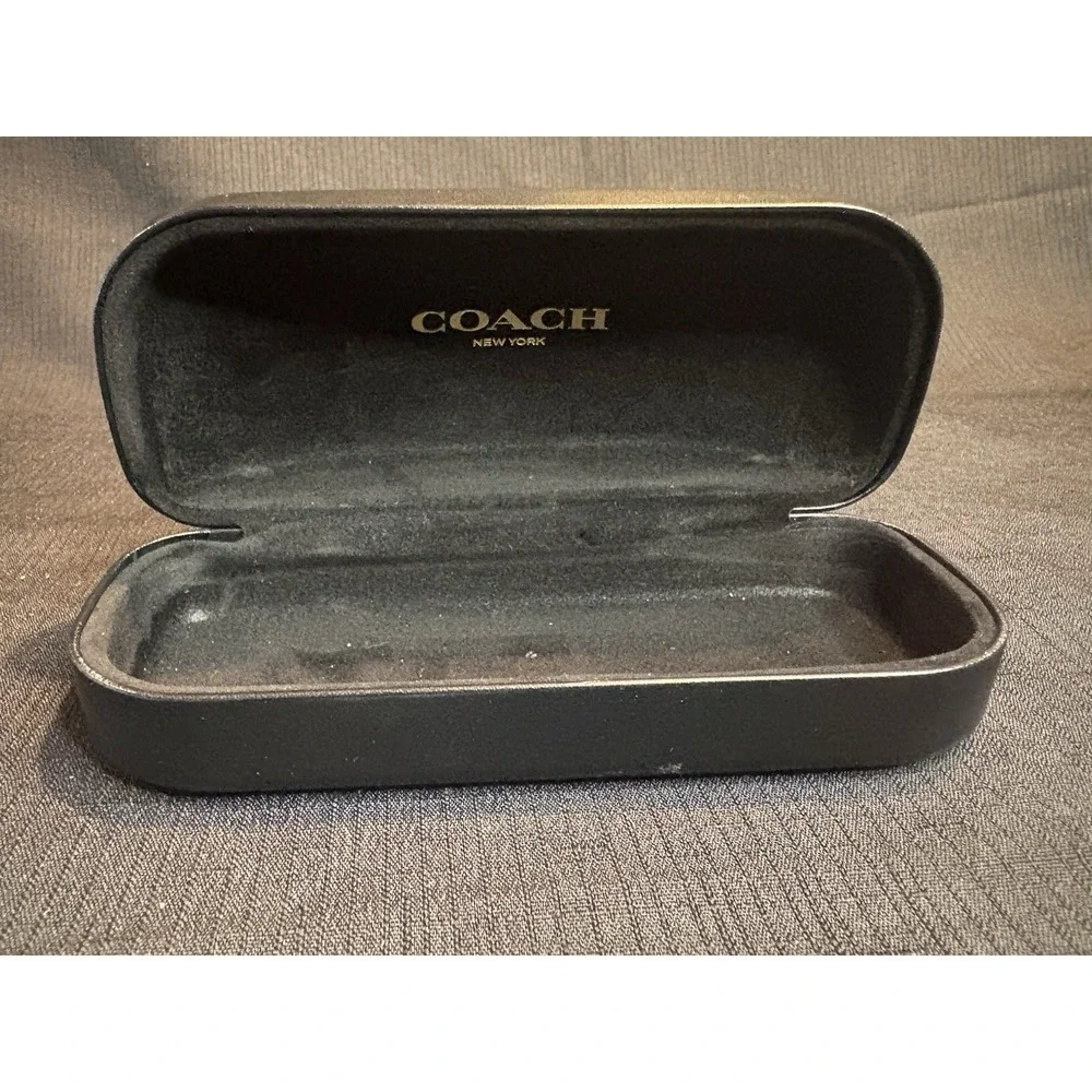 Coach Clam Shell Eye Glasses Black Hard Case & New Cleaning Wipe